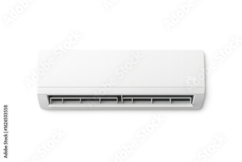 White air conditioner on transparent background displaying 24 degrees celsius