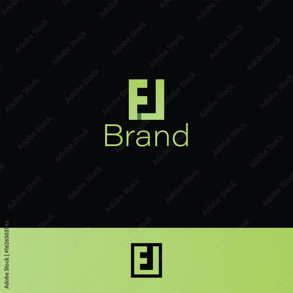 Obraz premium Letters EF or EJ or EFJ Monogram with two backgrounds. 