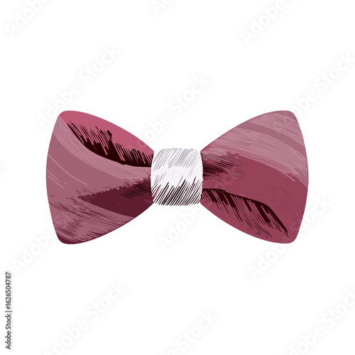 Elegant maroon bow tie graphic style isolated on black background design apparel fashion formal wear groom