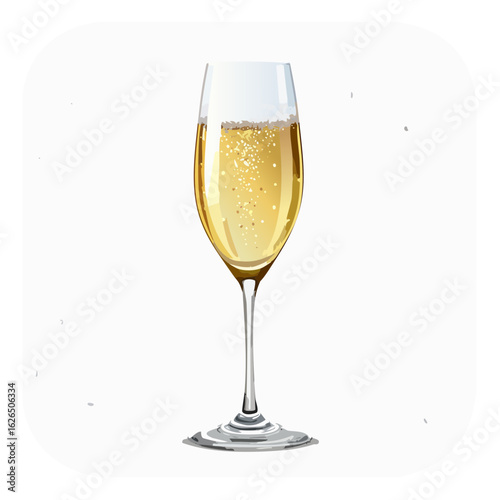 Elegant champagne flute filled with golden bubbles celebration toast sparkling beverage