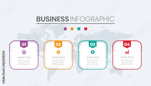 Cuadro en lienzo modern infographics with cool designs according to company needs