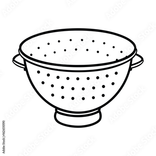 Kitchen colander illustration on a clean white background