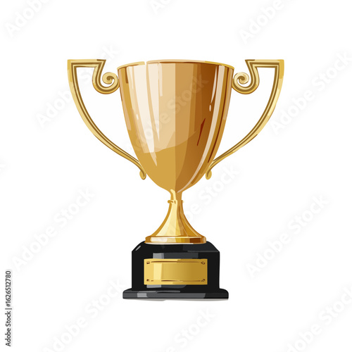 Golden victory cup trophy illustration gleaming award achievement vector object reward champion winning prize competition success