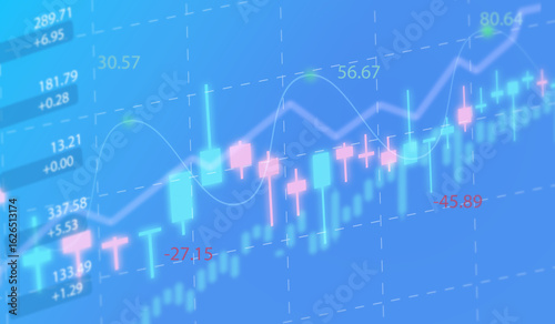 Abstract Financial Candlestick Chart Interface