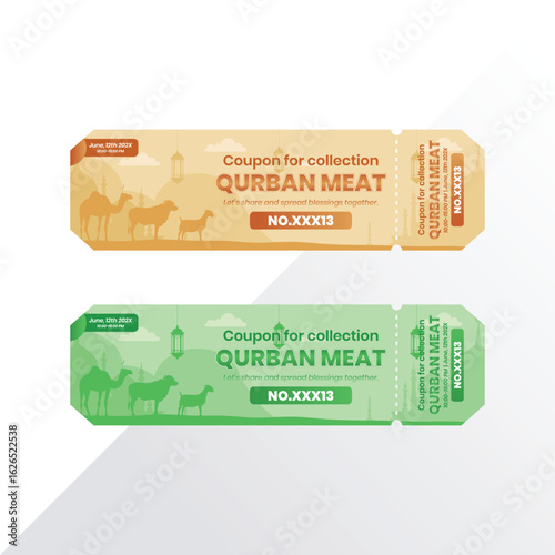 sacrificial meat collection coupon with modern design and arms
