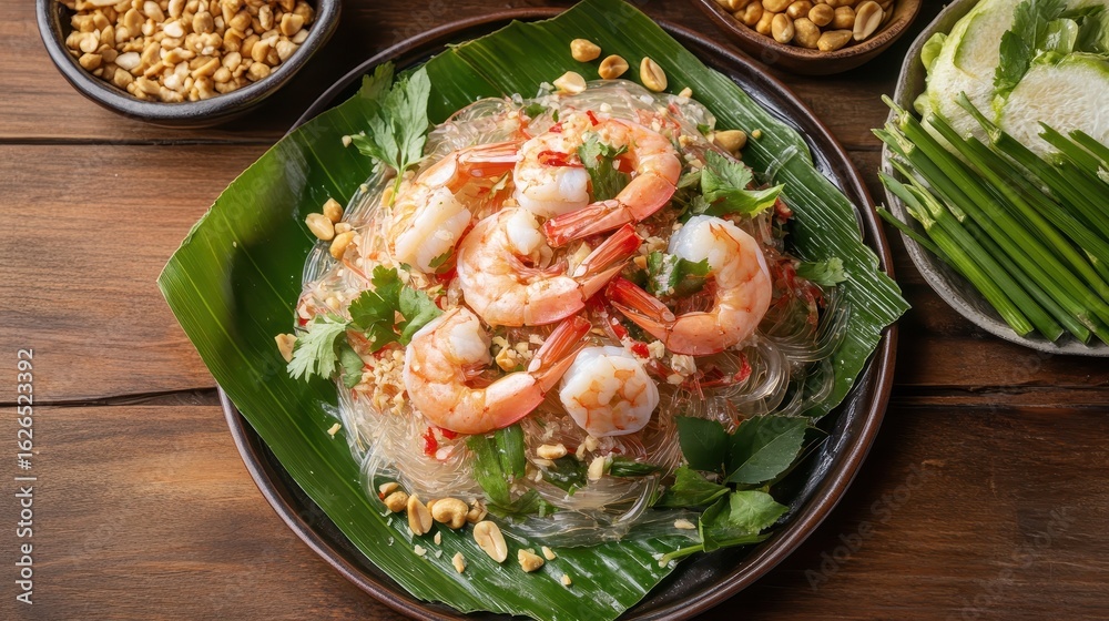 Vibrant Shrimp Salad with Vermicelli Noodles and Fresh Herbs Vibrant Shrimp Salad with Vermicelli Noodles and Fresh Herbs