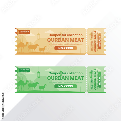 sacrificial meat collection coupon with modern design and arms