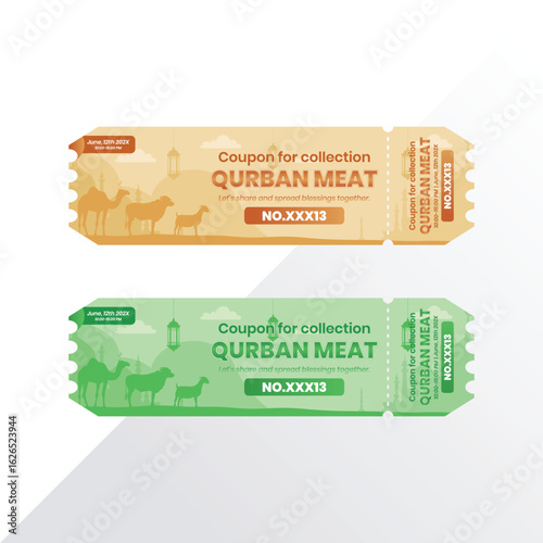 sacrificial meat collection coupon with modern design and arms