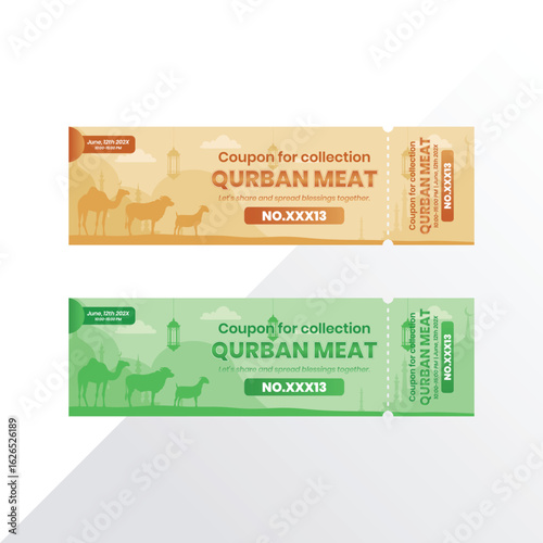 sacrificial meat collection coupon with modern design and arms