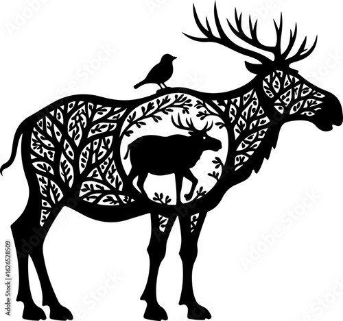 Nature Within: Wildlife Silhouette Art"