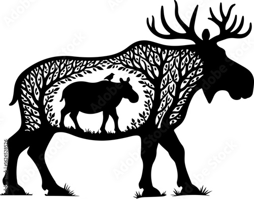 Nature Within: Wildlife Silhouette Art"
