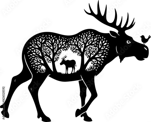 Nature Within: Wildlife Silhouette Art"