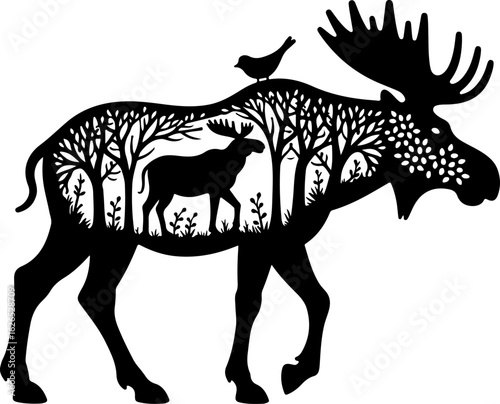 Nature Within: Wildlife Silhouette Art"