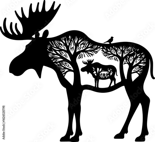 Nature Within: Wildlife Silhouette Art"