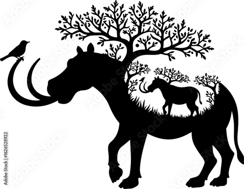 Nature Within: Wildlife Silhouette Art"