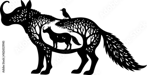 Nature Within: Wildlife Silhouette Art"