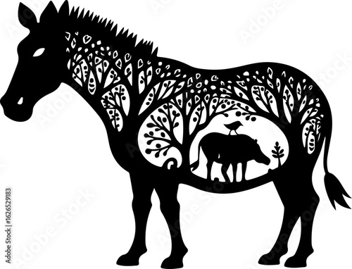 Nature Within: Wildlife Silhouette Art"