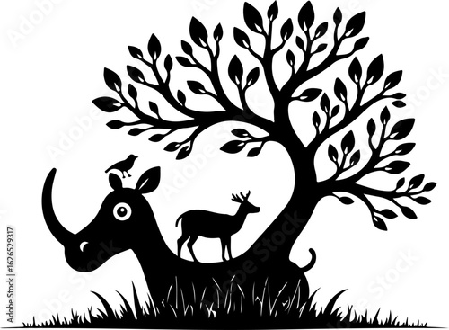 Nature Within: Wildlife Silhouette Art"