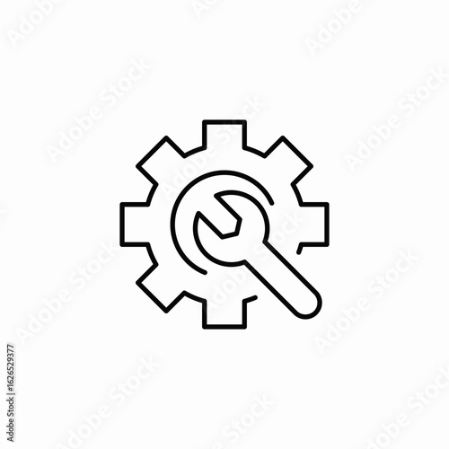wrench repair gear icon sign vector