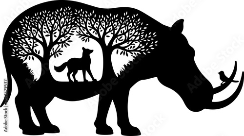 Nature Within: Wildlife Silhouette Art"