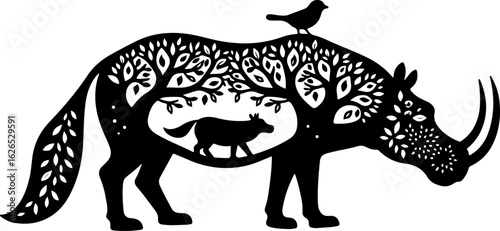 Nature Within: Wildlife Silhouette Art"