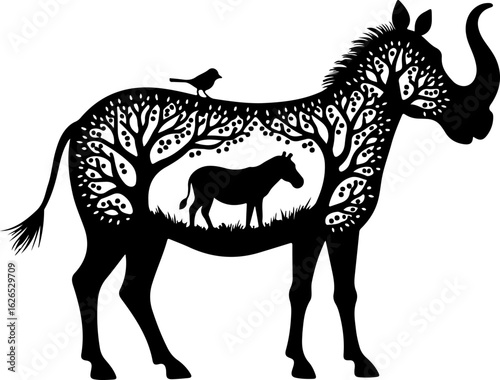 Nature Within: Wildlife Silhouette Art"