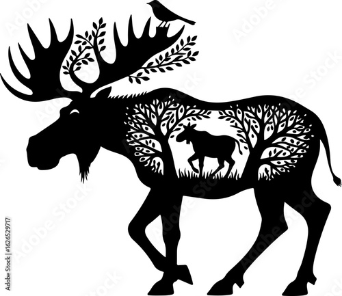 Nature Within: Wildlife Silhouette Art"