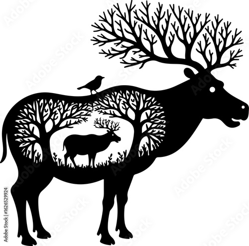 Nature Within: Wildlife Silhouette Art"