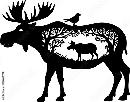 Nature Within: Wildlife Silhouette Art"