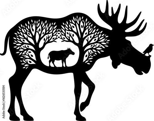 Nature Within: Wildlife Silhouette Art"