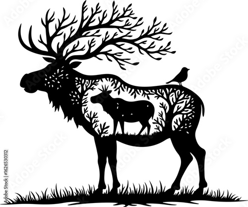 Nature Within: Wildlife Silhouette Art"