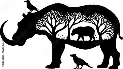 Nature Within: Wildlife Silhouette Art"