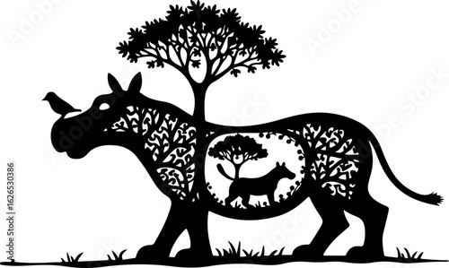 Nature Within: Wildlife Silhouette Art"