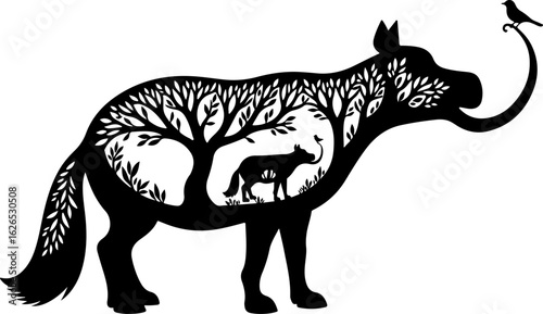 Nature Within: Wildlife Silhouette Art"