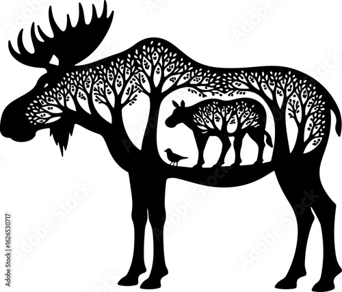 Nature Within: Wildlife Silhouette Art"