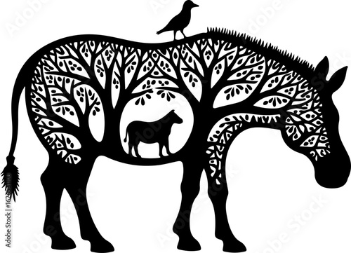 Nature Within: Wildlife Silhouette Art"