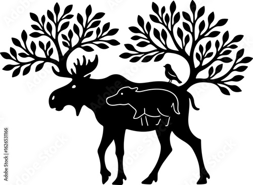 Nature Within: Wildlife Silhouette Art"
