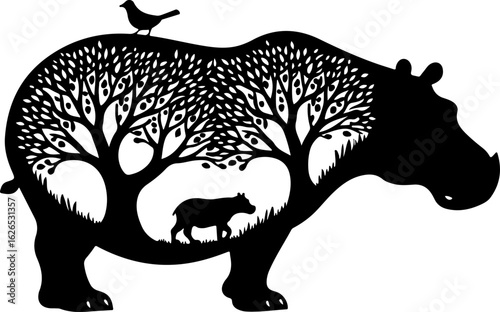 Nature Within: Wildlife Silhouette Art"