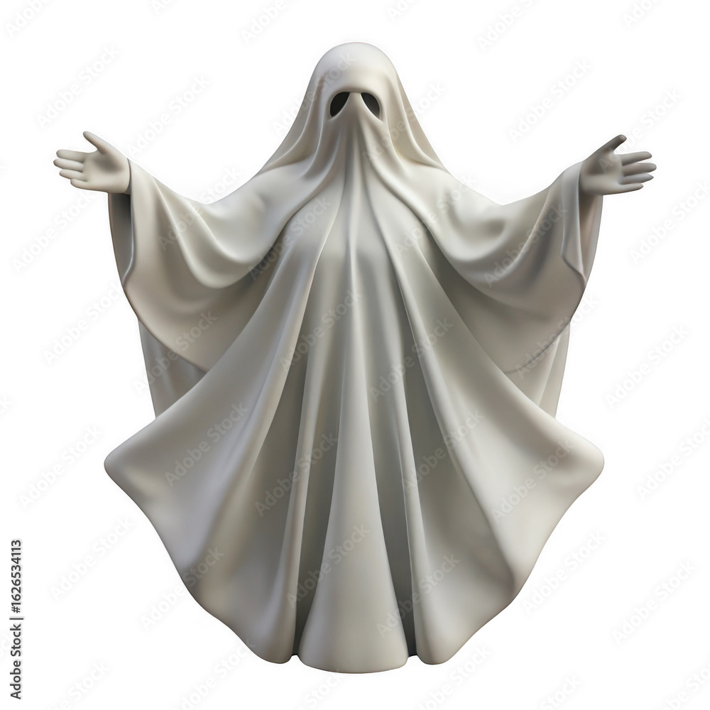 Naklejka premium 3d ethereal ghost figure with flowing fabric