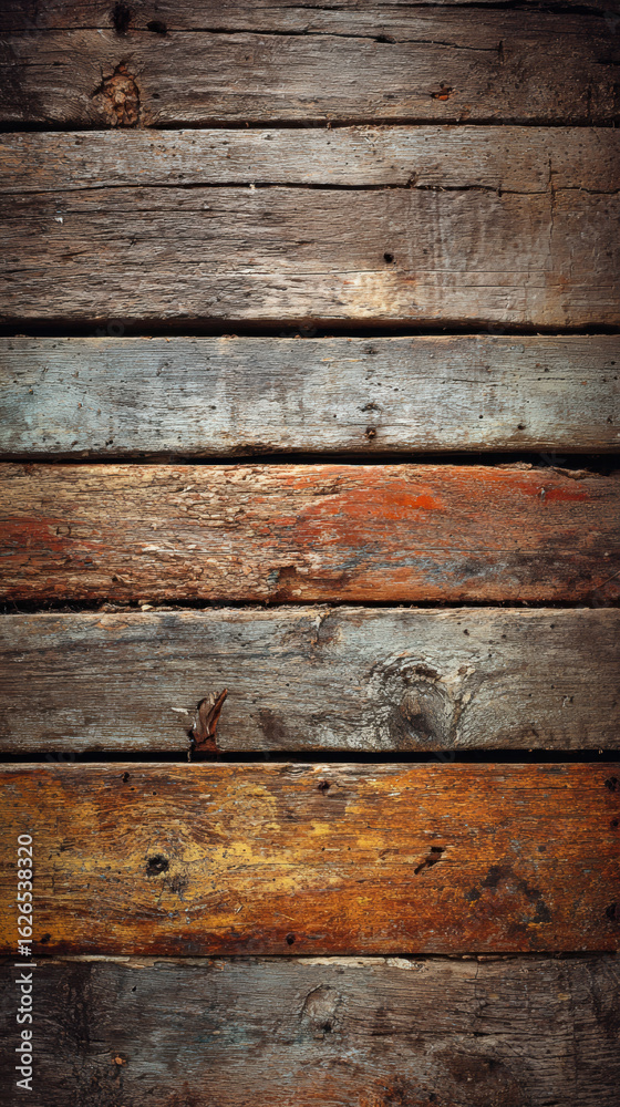 Rustic wooden plank background with worn textures and warm tones Rustic wooden plank background with worn textures and warm tones