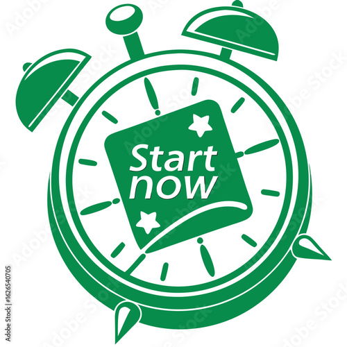 Start Now Button Icon Green Vector Isolated on White Background