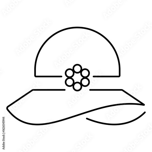 pamela hat icon isolated on white background, vector illustration.