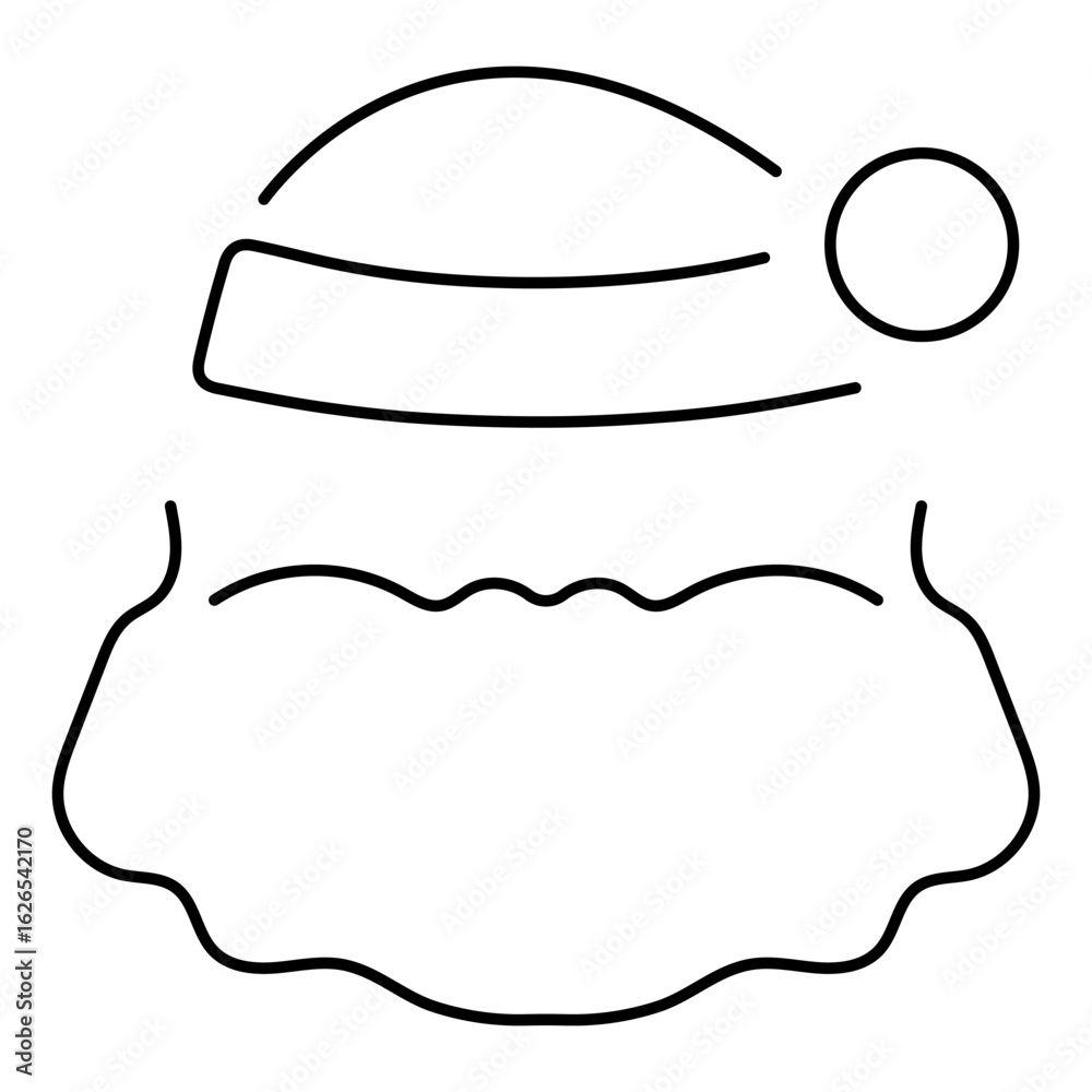 Fototapeta premium santa hat icon isolated on white background, vector illustration.