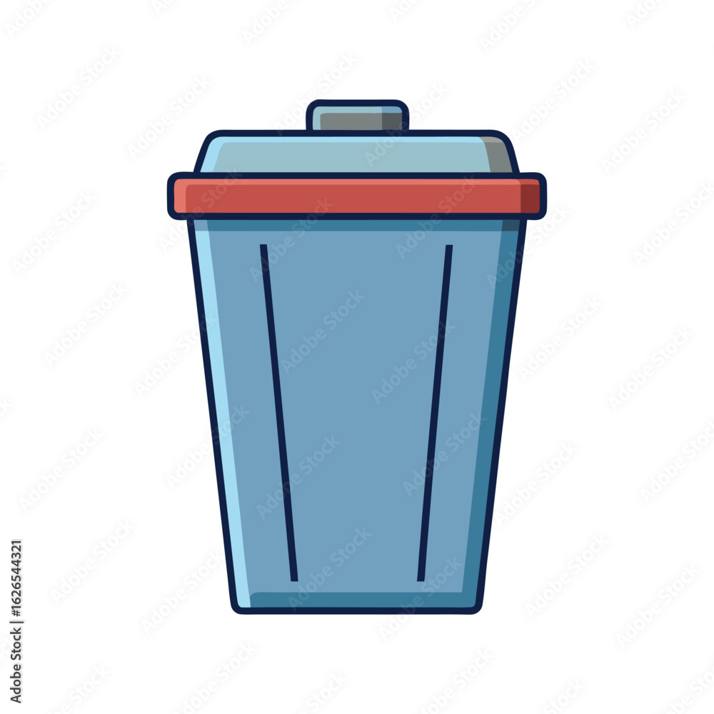 A minimal outline illustration of a dust bin or trash container, perfect for waste disposal, recycling, or office cleanliness themes, isolated on a clean white background A minimal outline illustration of a dust bin or trash container, perfect for waste disposal, recycling, or office cleanliness themes, isolated on a clean white background