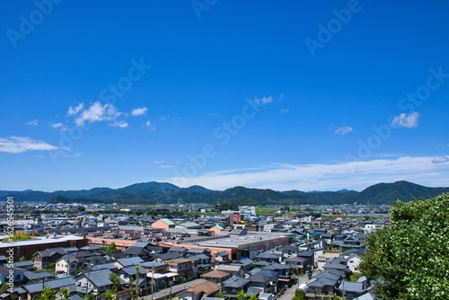 福井県鯖江市西山公園展望台から見た都市景観