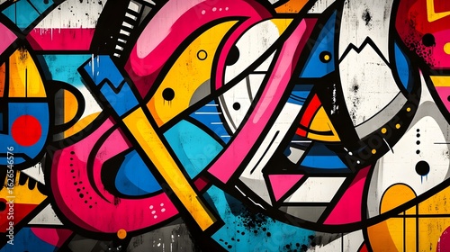 Wallpaper Mural Vibrant Abstract Geometric Digital Art with Intersecting Shapes and Lines Torontodigital.ca