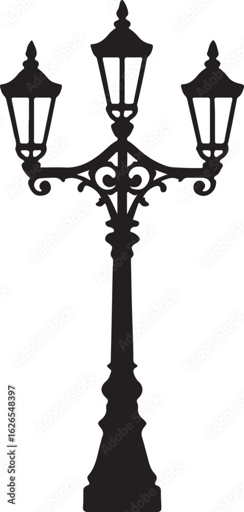 Obraz premium Victorian London Street Lamp Silhouette – Classic British Urban Decor
