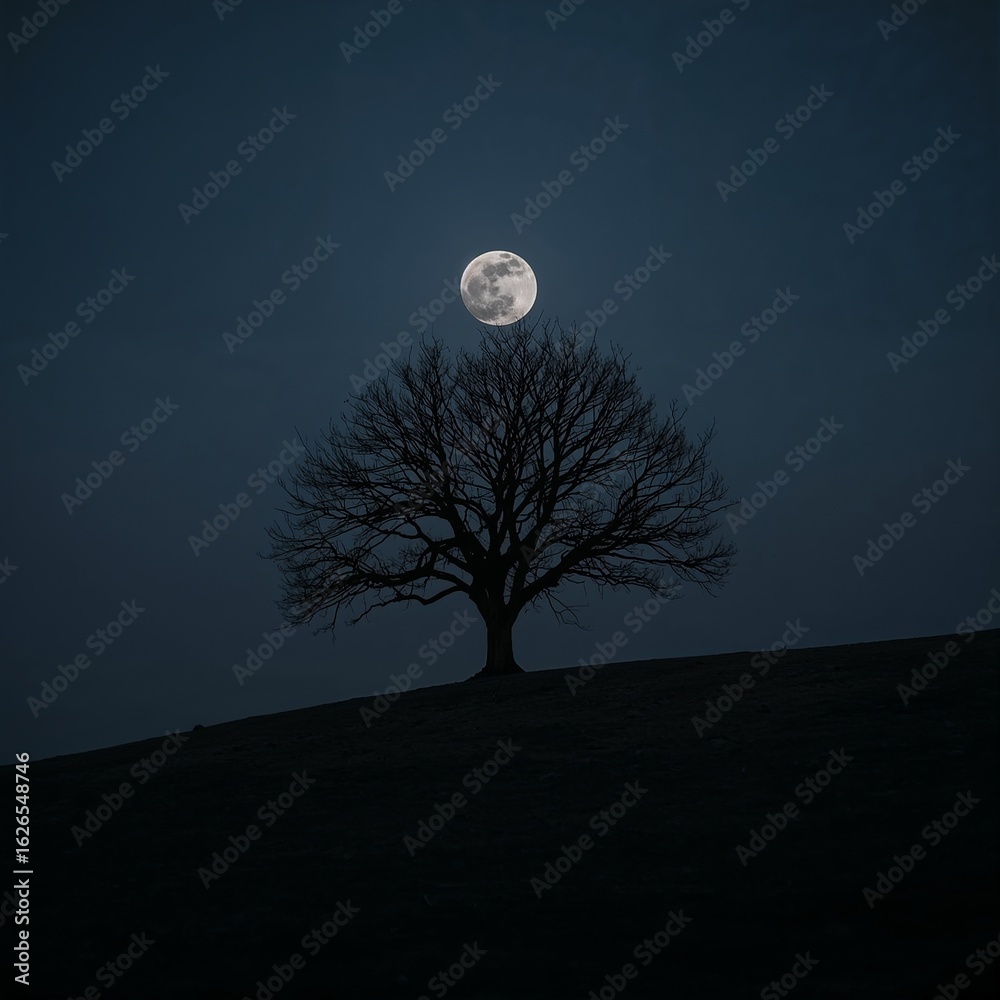 Fototapeta premium moon and tree