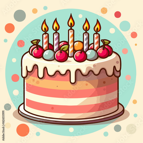 premium vector illustration of birthday cake