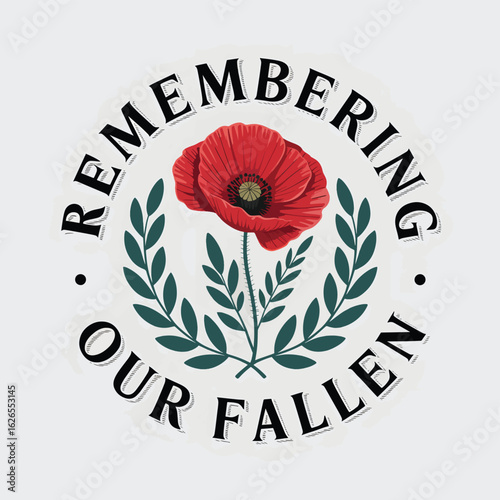 Flat Remembrance Day vector illustration